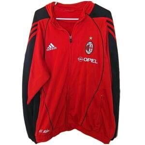 Vintage AC Milan Football Soccer Track Jacket Adidas Opel Size XL